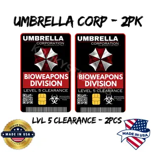 Umbrella Corp Credit Card Sticker - Made in USA, Includes 2 Pieces